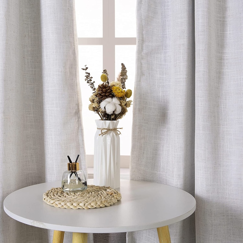 DriftAway Twist Tab Linen Textured Lined Blackout Solid Curtains 2 Panels