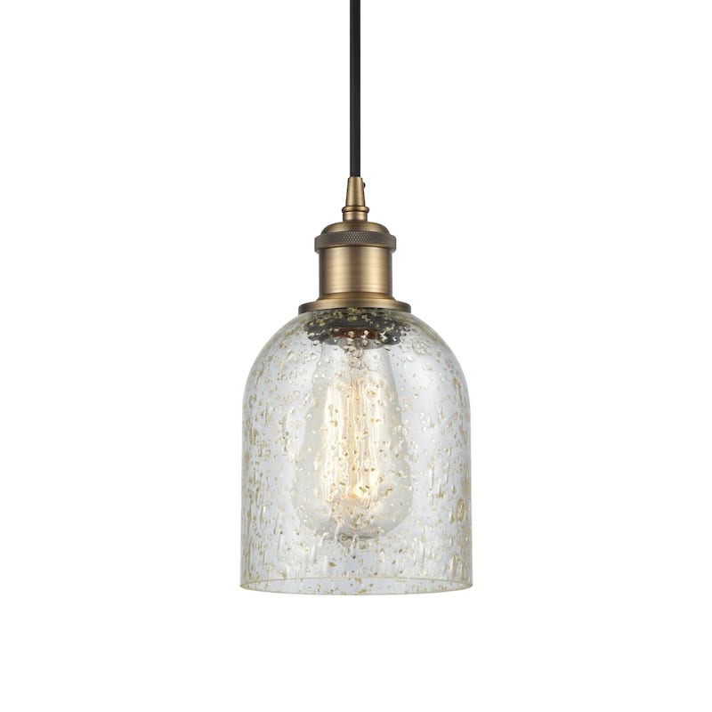 Innovations Lighting 516-1P-10-5 Caledonia Pendant Caledonia 5" Wide - Mica / Brushed Brass