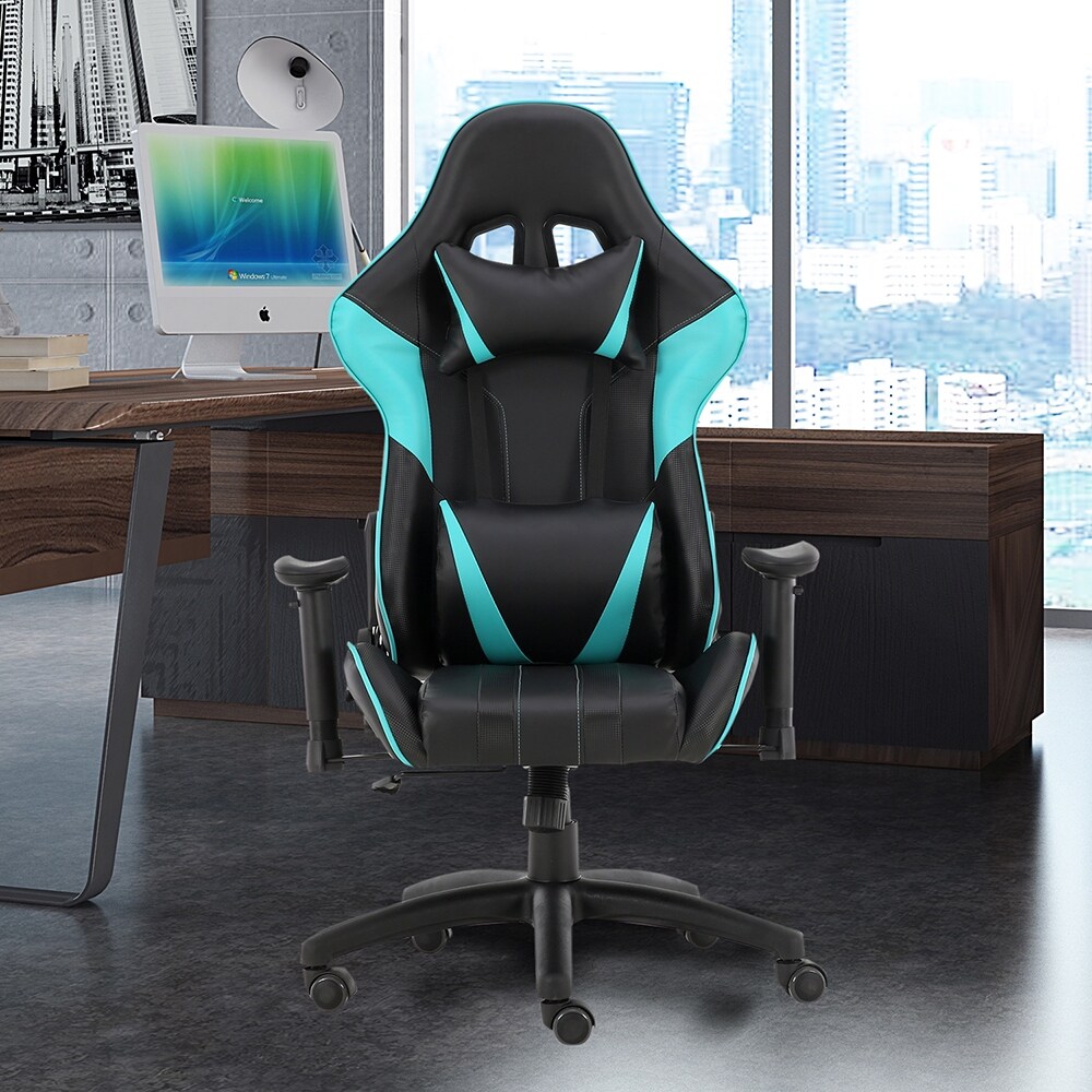 LivEditor Adjustable Height Office Swivel Chairs,with headrest and Lumbar Pillow