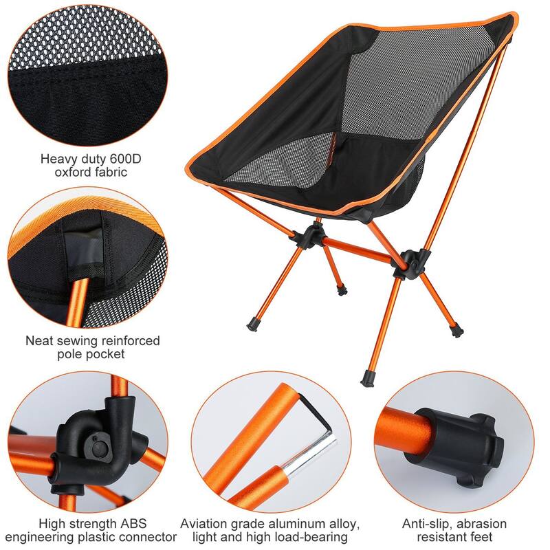 Foldable Camping Chair Collapsible Ultralight Camping Chair Bed Bath