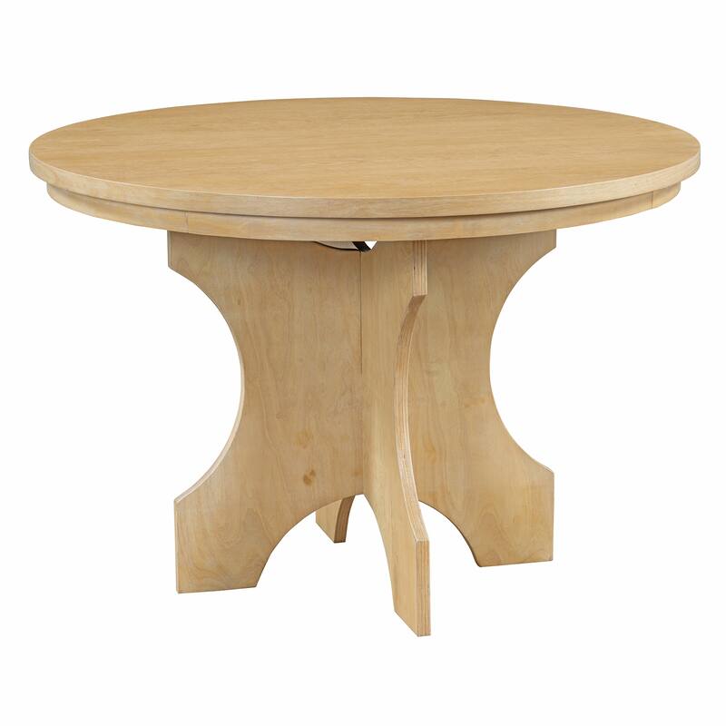 5-Piece Rustic Dining Set with Round Table, 3 Chairs & Bench