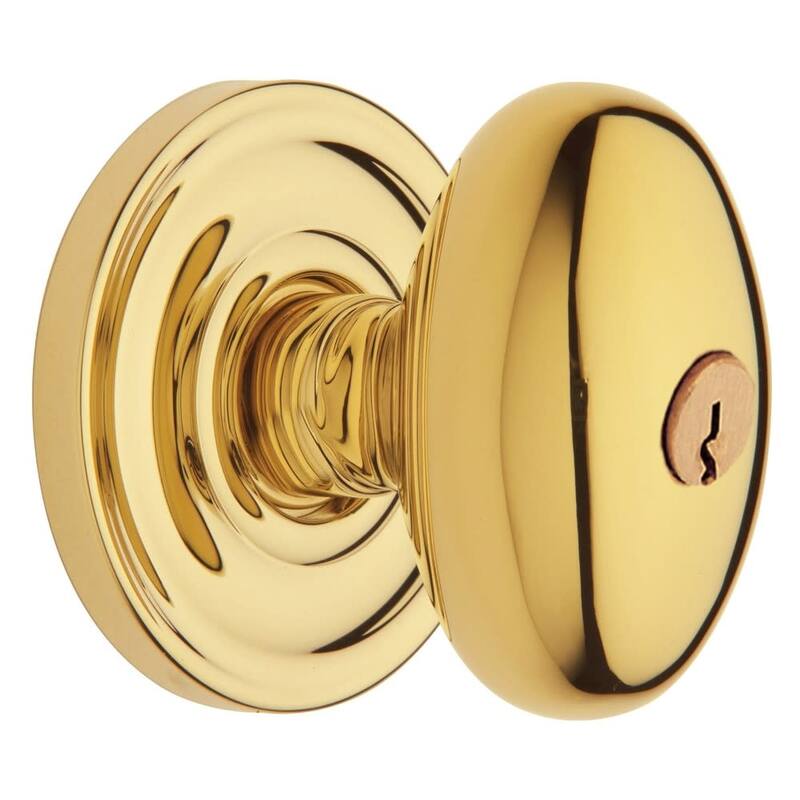 Baldwin Egg Style Keyed Entry Door Knob Set with Classic Rosette the