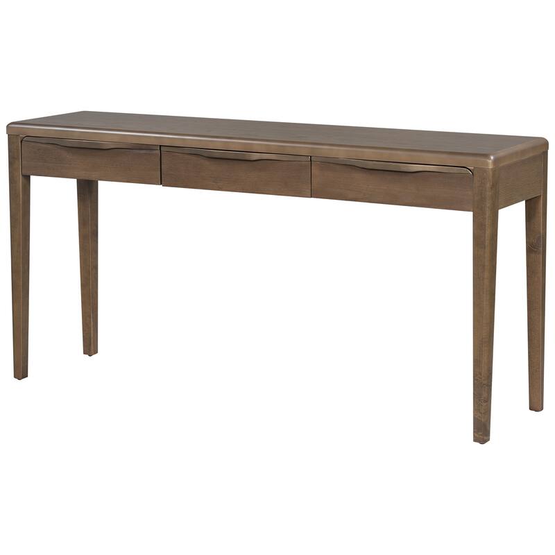 59.84"Elegant Console Table,Light Luxury Entryway Table with 3 Drawers,Farmhouse Sofa Table with Soft-Corner Design
