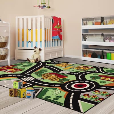 Superior City Cruising Kids Washable Indoor Runner or Area Rug