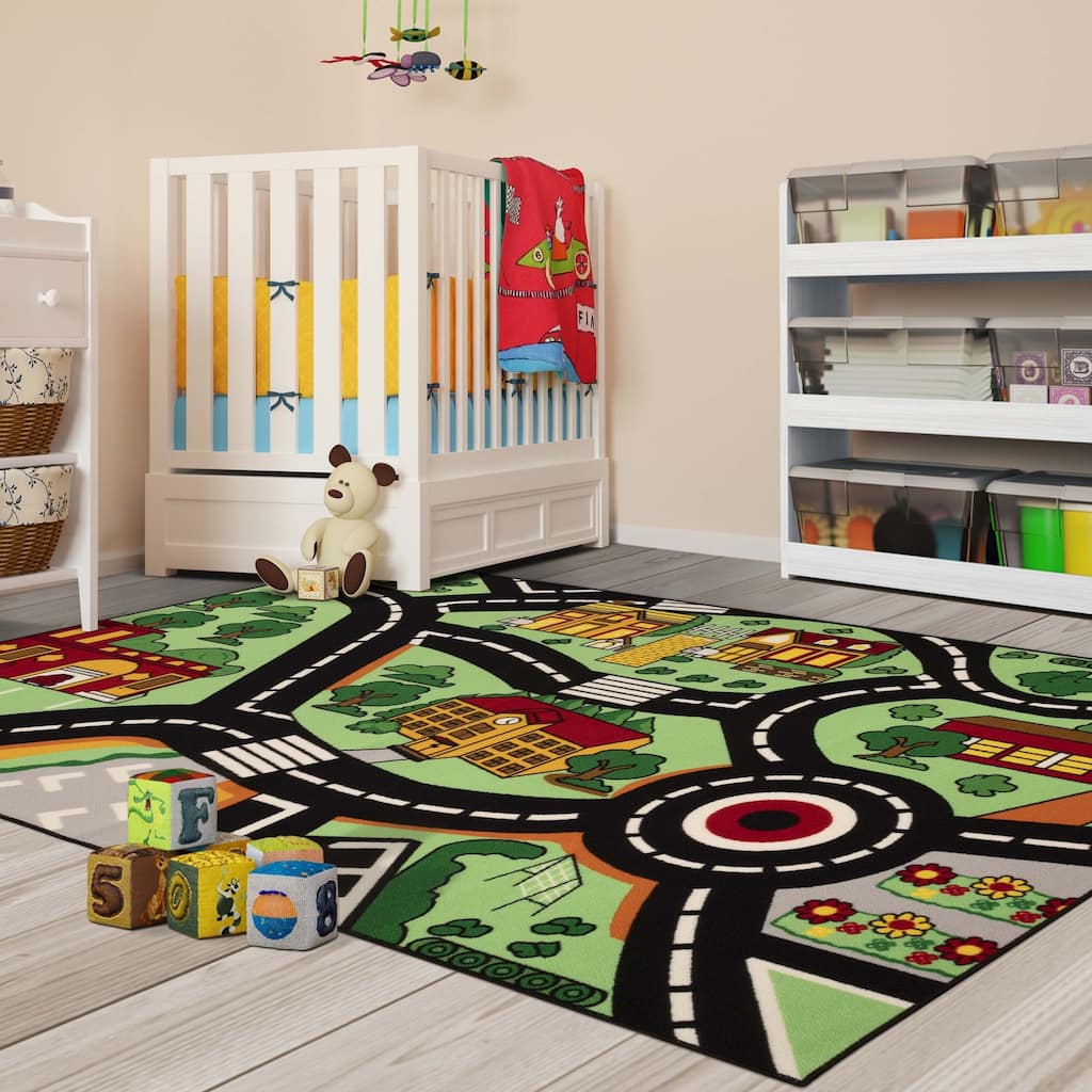 Superior City Cruising Kids Washable Indoor Runner or Area Rug