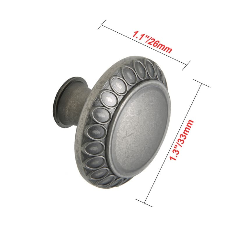 Utopia Alley Barnet Cabinet Ring Pull Knob - Vintage Cabinet Hardware with Hand Finished Pewter, Metal Drawer Pull Knobs 1.3"