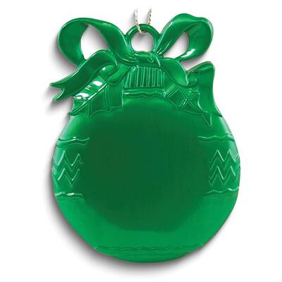 Curata Pewter Green Christmas Bulb Engraveable Ornament