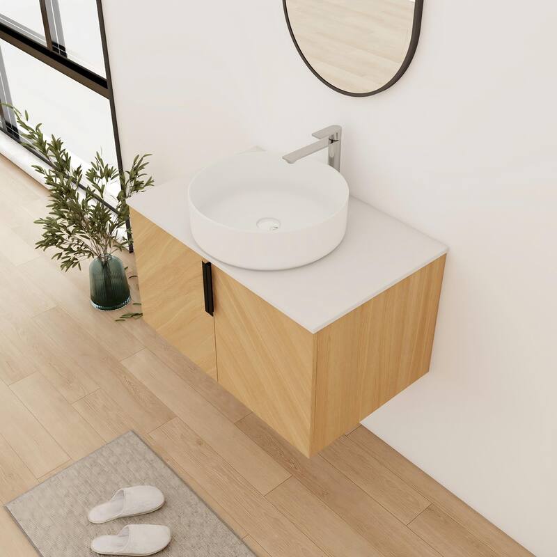 Bathroom Vanity With Sink In 30/36 Inch, Floating Bathroom Vanity With 2 Soft Close Doors