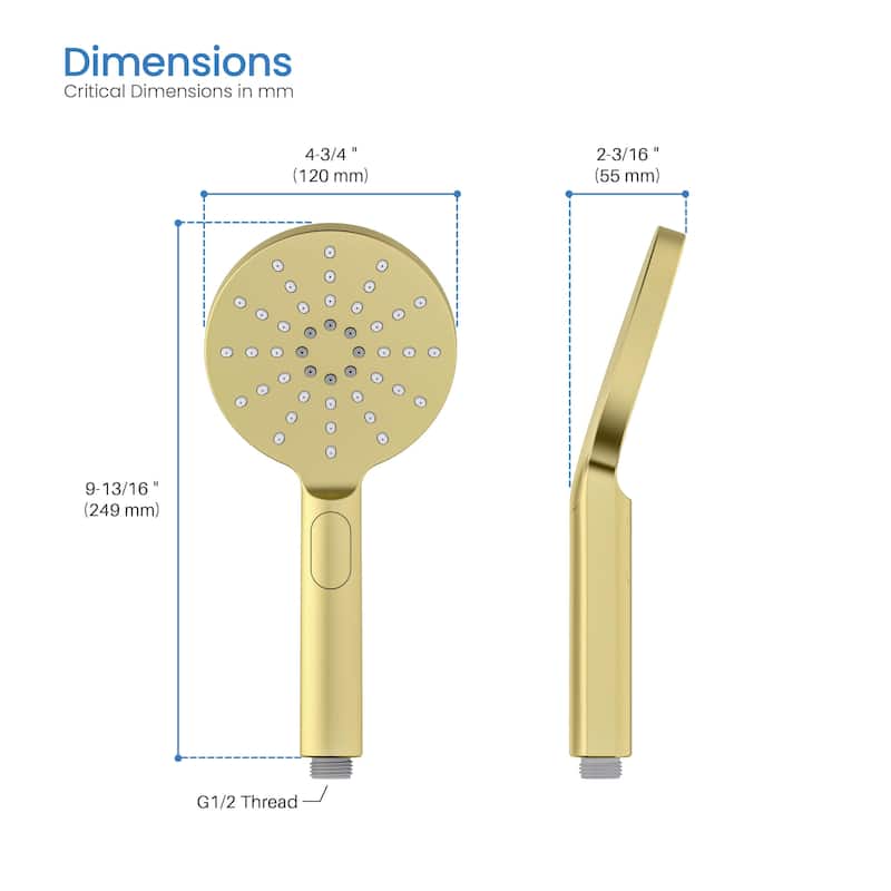 Circular 3 Settings ABS Handheld Shower Head