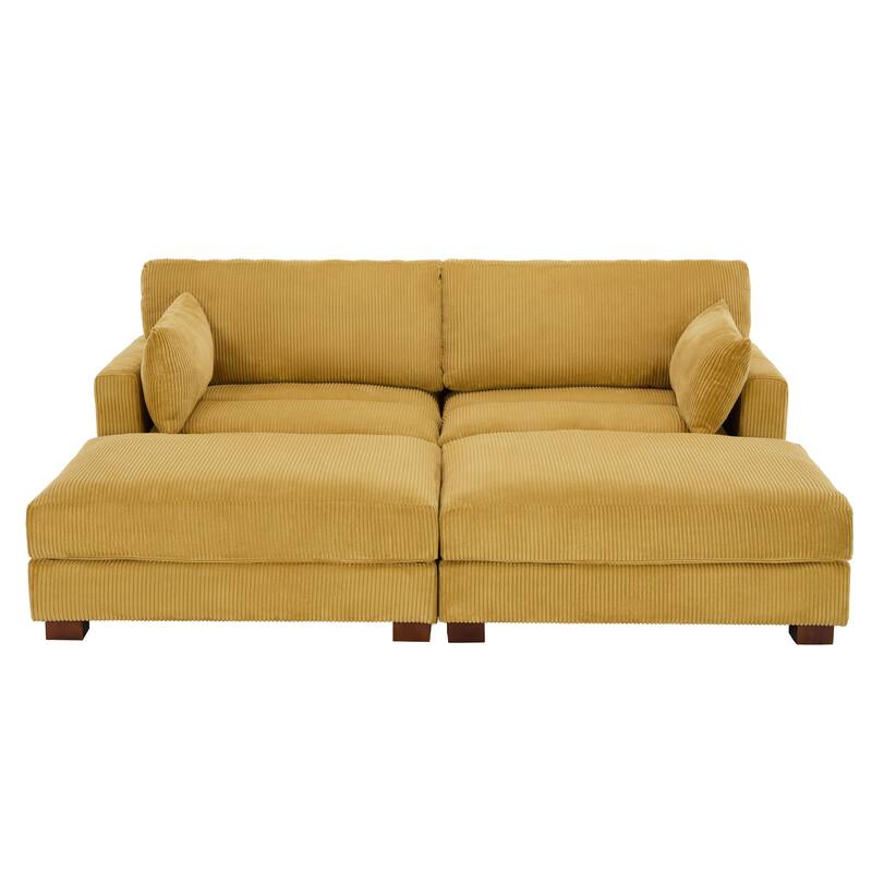 Sectional Sofa Set Modular Couch with Ottomans