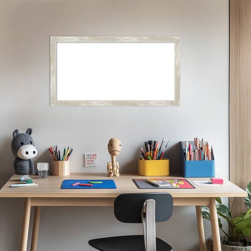 Amanti Art Crackled Metallic Narrow Framed Dry Erase Magnetic Board