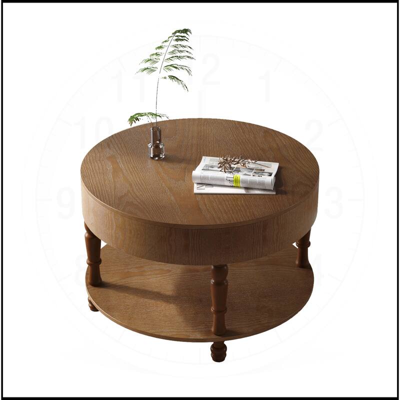 31.5" Coffee Table with Dual Storage for Living Room