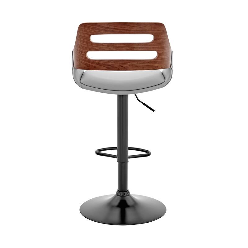 Karter Faux Leather and Wood Adjustable Swivel Bar Stool