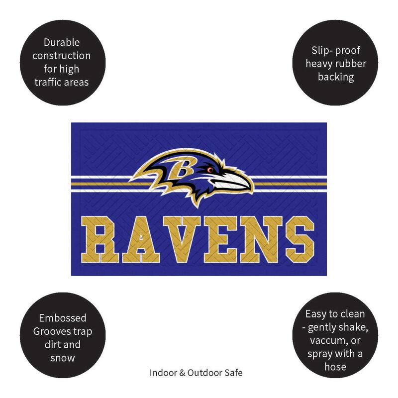 28 in. x 16 in. Embossed Mat, Cross Hatch, Baltimore Ravens