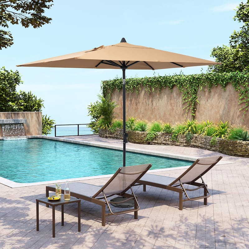 Pellebant 9 x 5 FT Patio Market Umbrella, Base Not Included - Tan