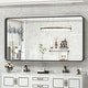 preview thumbnail 123 of 141, Apmir Metal Frame Tempered Glass Bathroom Vanity Mirror for Wall, Cloakroom, Bedroom 60" x 28" - Black