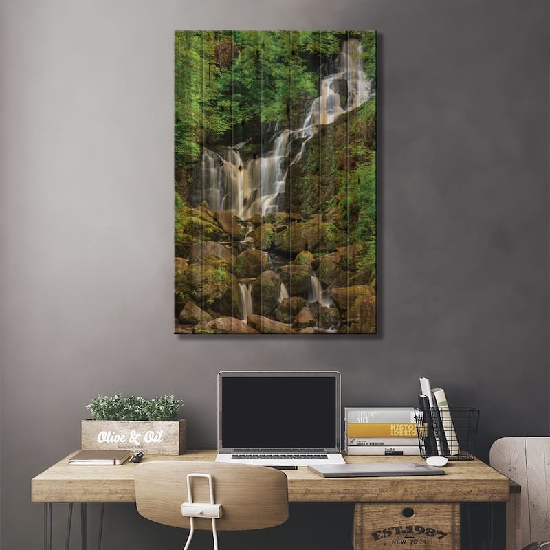 Killarney National Park, County Kerry, Ireland. Torc Waterfall. Print On Wood by Tom Norring - Multi-Color