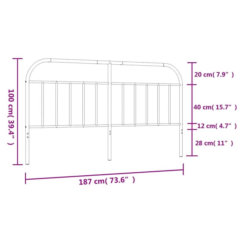 vidaXL 38.2 Inch Metal Headboard, Farmhouse Rustic Headboard Only