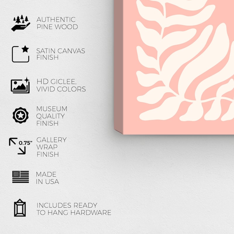 Wynwood Studio Canvas Typography and Quotes Just Happy Pink and Light Pink Modern & Contemporary Wall Art Canvas Print