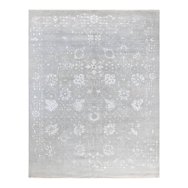 Ikat One-of-a-Kind Hand-Knotted Area Rug, Gray - 8' 0" x 10' 2"