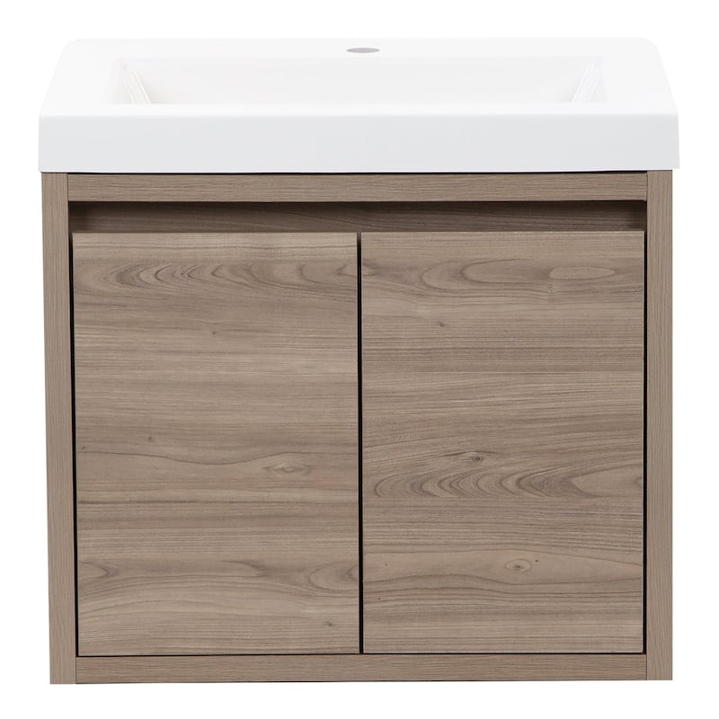 Kelby 24.5" 2-Door Floating Bathroom Vanity With White Sink Top