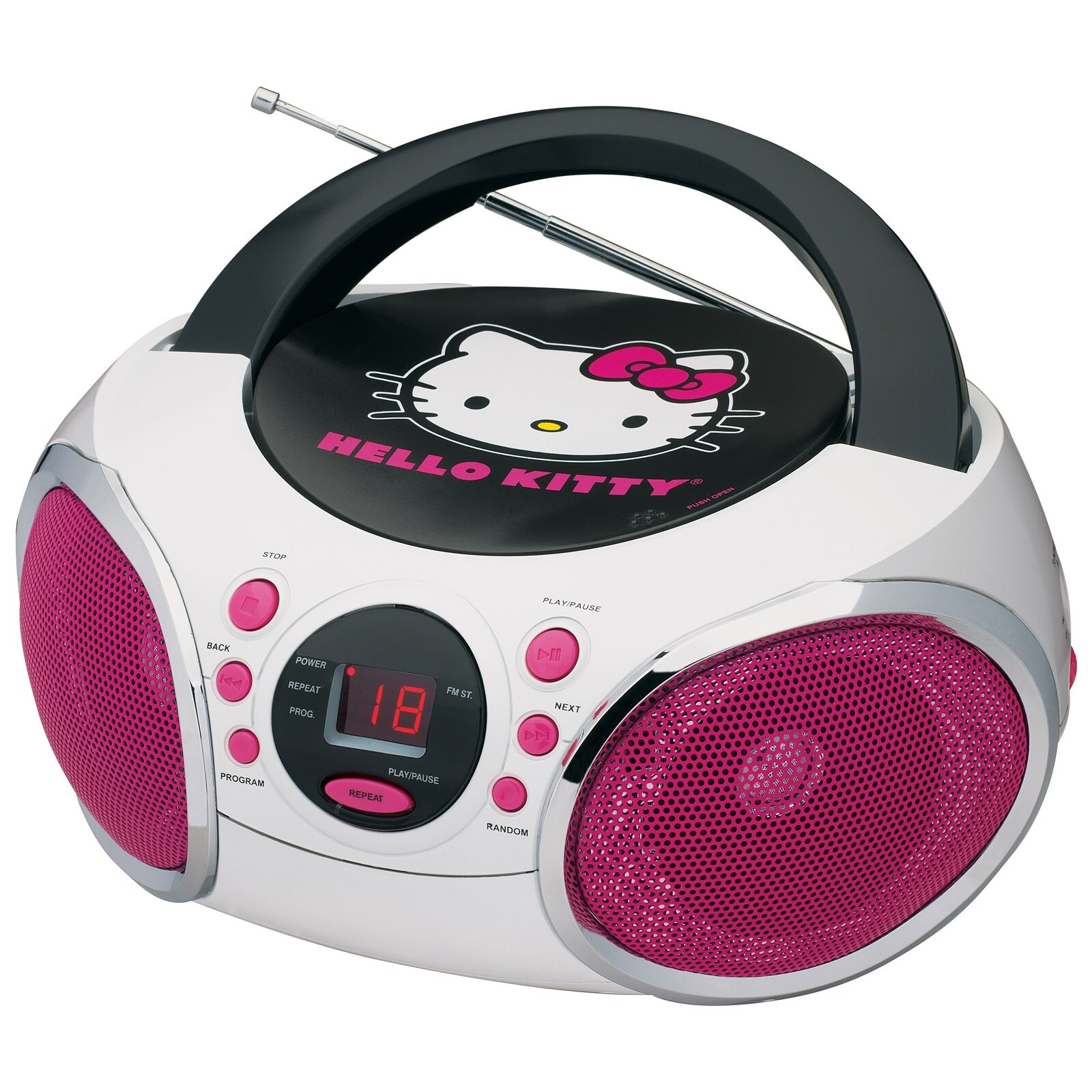 a portable cd player with speakers