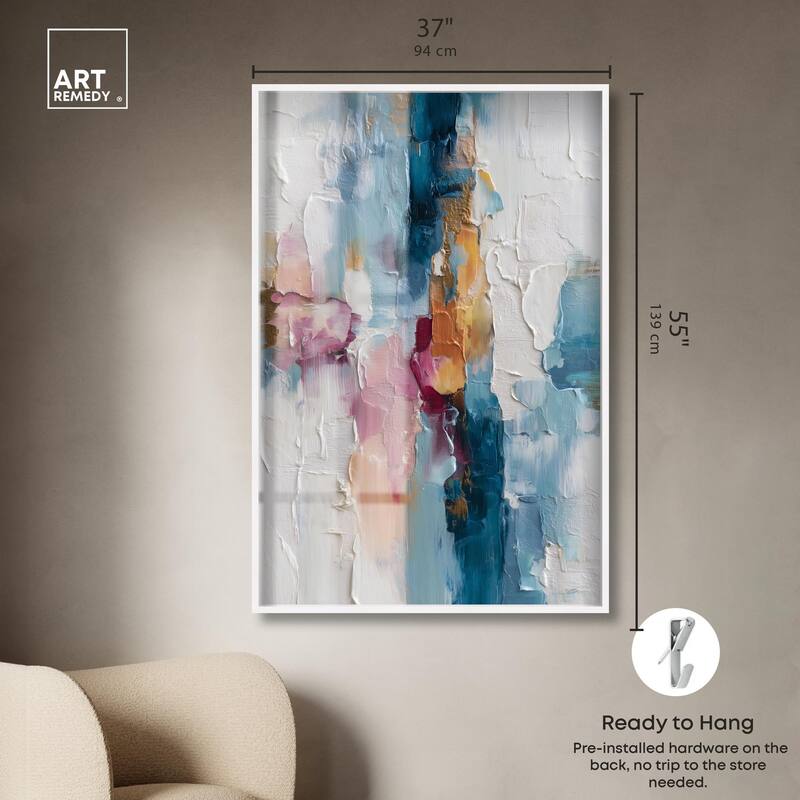 Petal Pink and Ocean Blue II Shadowbox by Art Remedy