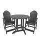 preview thumbnail 40 of 62, Highwood Commercial 3-Piece Adirondack 36" Bistro Counter Height Dining Set Black