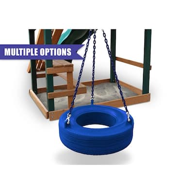 Gorilla Playsets 360-Degree Turbo Tire Swing with Swivel and Coated Chains - 27" W x 27" D x 10" H