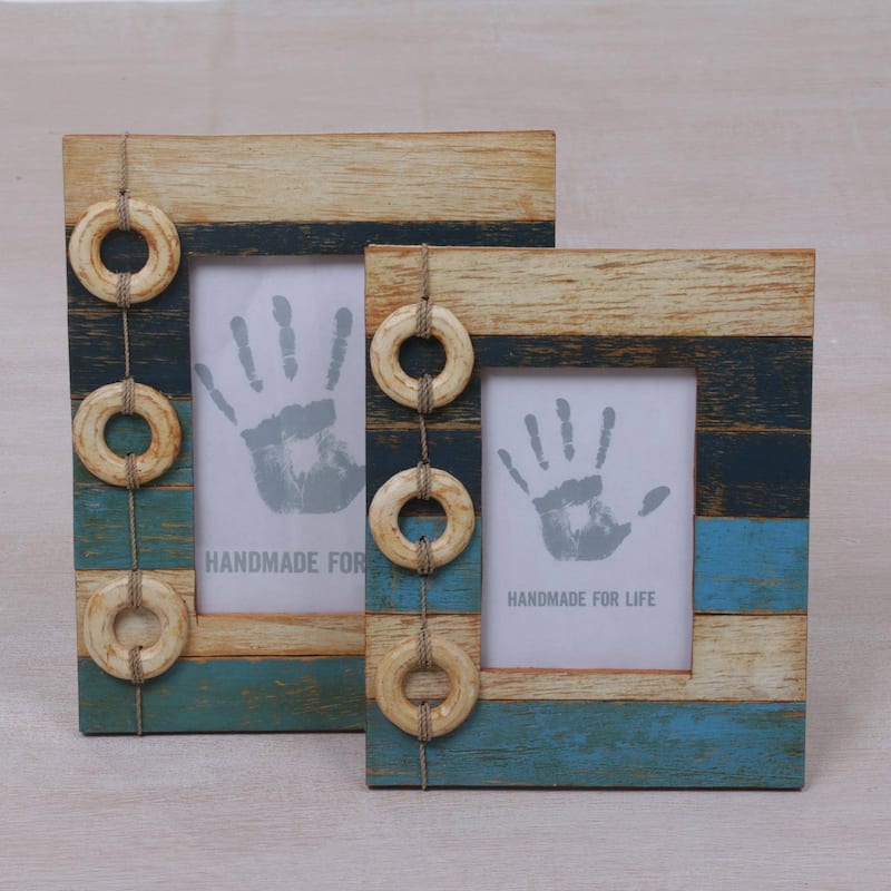 Novica Handmade Floating Memories Wood Photo Frames (4X6 And 3X5)