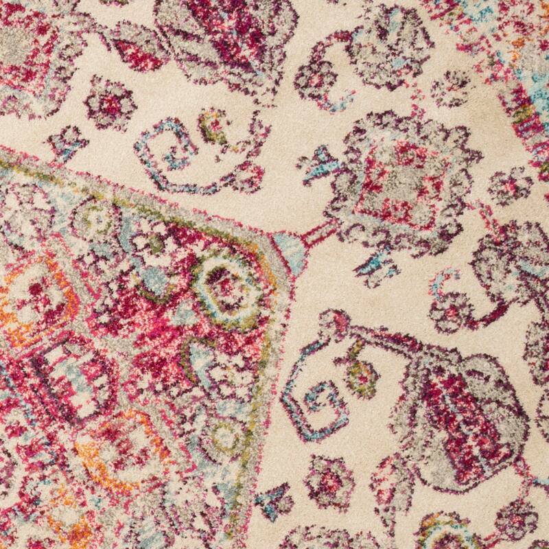 Alexander Home Vintage Boho Diamond Medallion Distressed Rug
