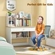 preview thumbnail 10 of 9, Costway Kids Wooden Study Desk Children Writing Table with Hutch & - See Details