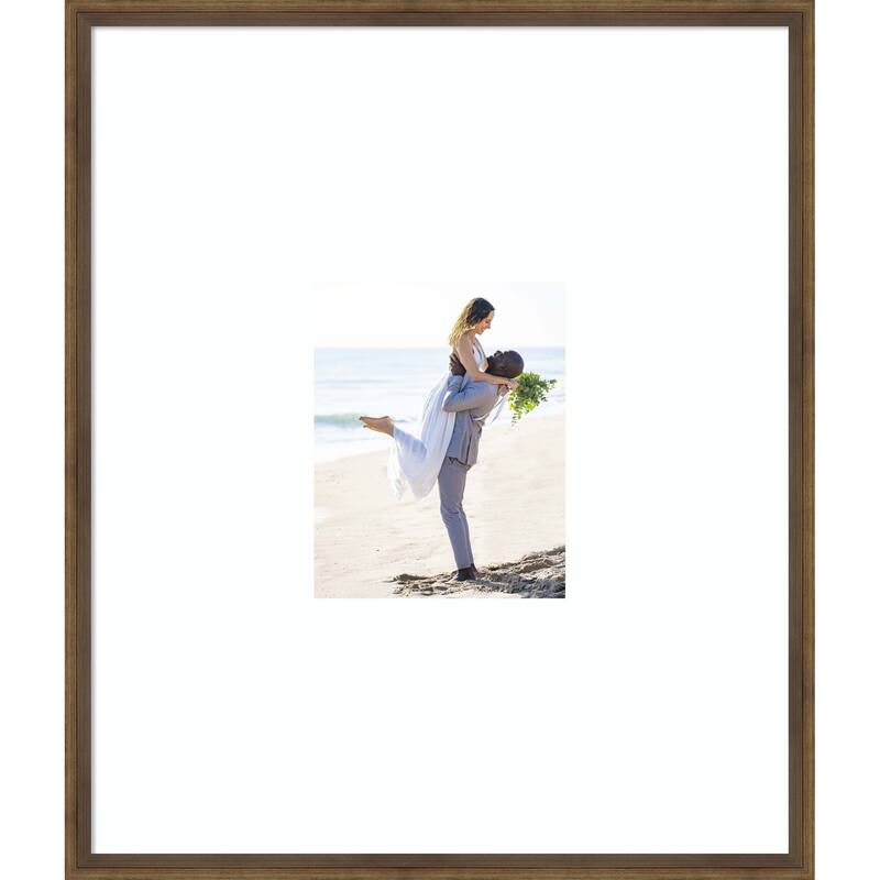 Lucie Black Framed Picture Frame, Photo Frame - 22x26 Matted White 8x10 - Lucie Light Bronze