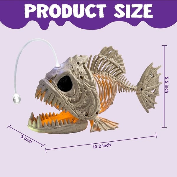 Halloween Fish Skeleton with LED Eye