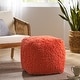 preview thumbnail 16 of 27, Moloney Modern Microfiber Chenille Square Pouf by Christopher Knight Home Coral