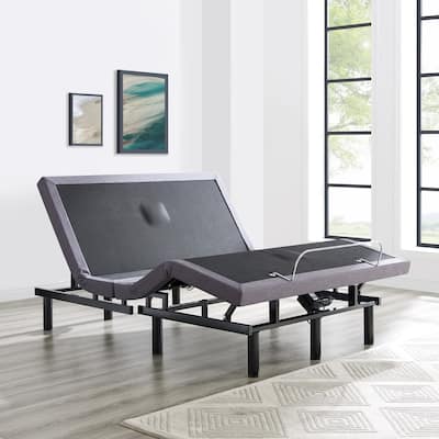 Adjustable Bed Frame Massaging Zero Gravity Adjustable Bed Base with 3 Speed Head & Foot Massage, Remote & 2 USB Ports