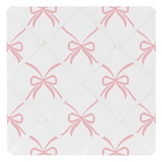 Sweet Jojo Designs Pink Bows Girl 13in. Fabric Memory Photo Bulletin Board - Elegant Bow for Ballerina Dancer Ballet Collection