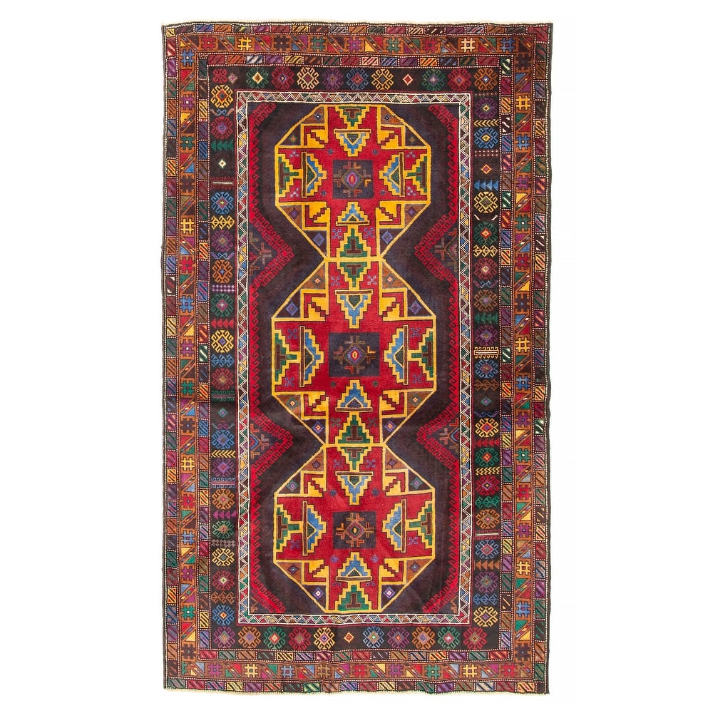 ECARPETGALLERY Hand-knotted Teimani Navy Wool Rug - 3'9 x 6'4