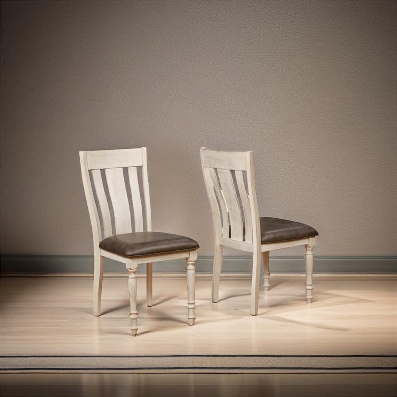 Arch Weathered Oak Turned Leg Dining Chair Set of 2