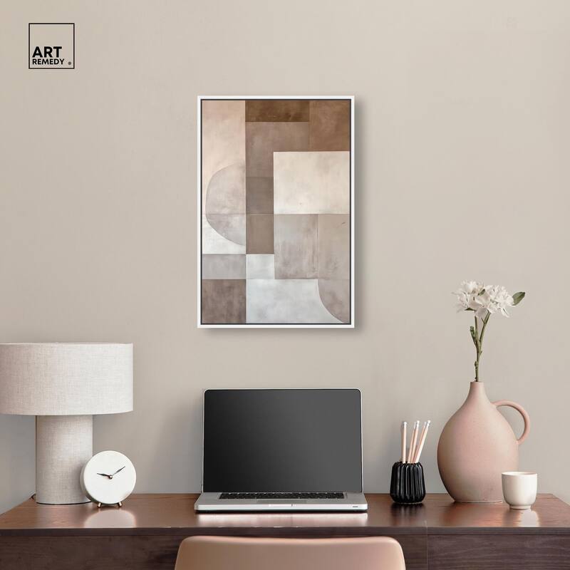 Neutral Tone Blocks II Canvas by Art Remedy