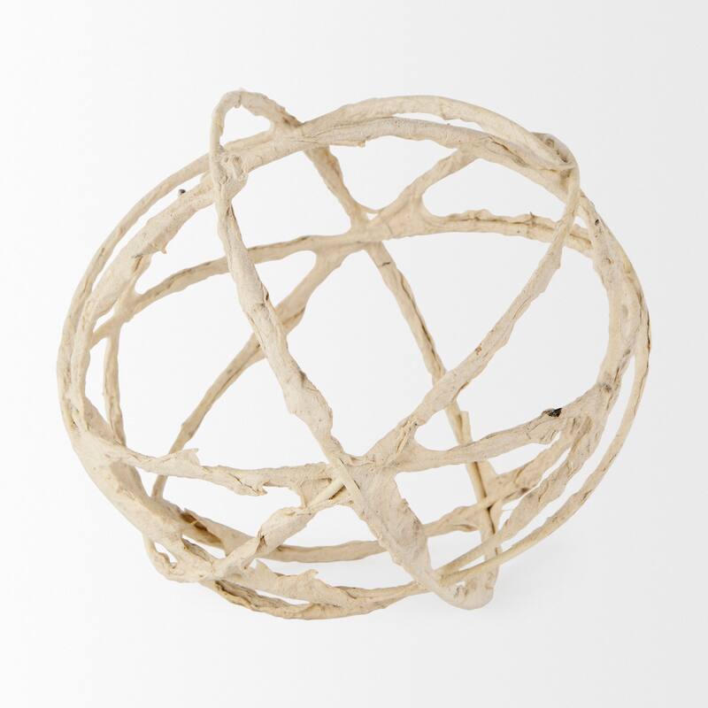 Kali Small Beige Decorative Metal & Paper Object