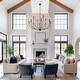 preview thumbnail 12 of 13, LALUZ Modern Transitional 2-Tier 12-Light Black Wheel Chandelier for Large Living Dining Room Entryway - Dia. 48.8" x H 31.5"