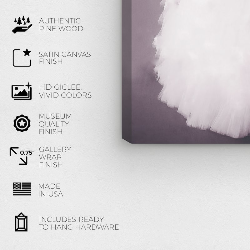 Wynwood Studio Fashion and Glam Tutu Dress White White and Traditional Wall Art Canvas Print