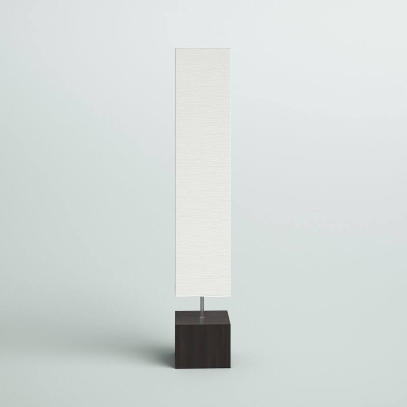 CO-Z 2-Light Holmo Rectangular Wood Floor Lamp with Rice Paper Shade