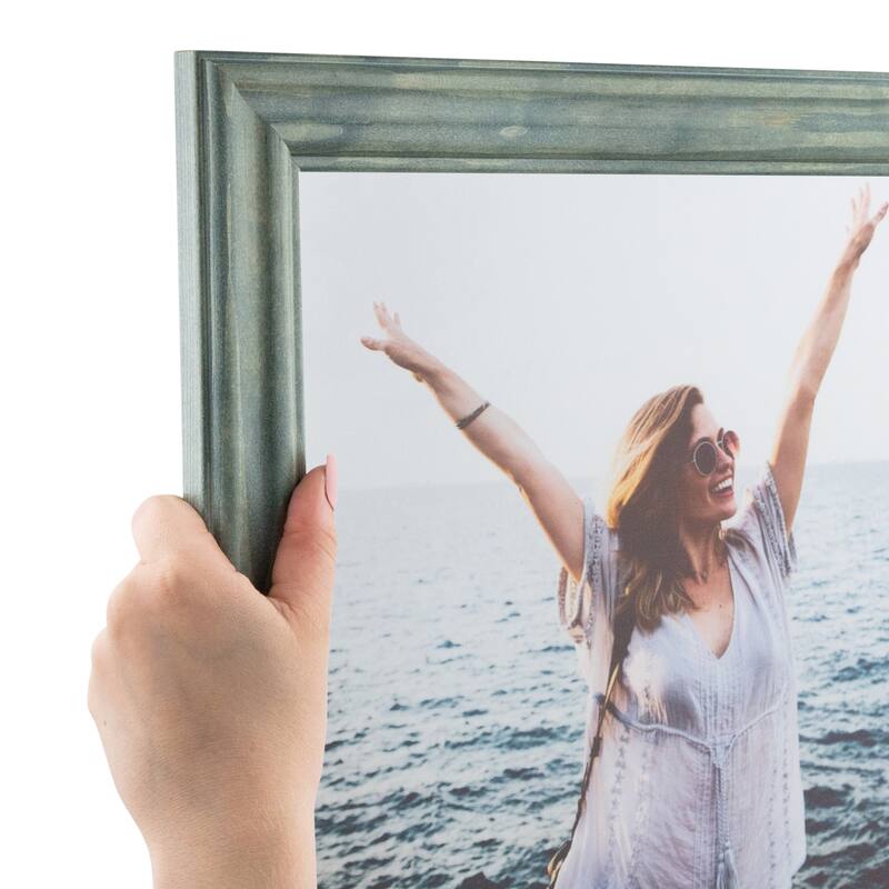 ArtToFrames Rustic Waves 18x28 Inch Picture Frame, 1.50 Inch Wood Poster Frame Available in Multiple Colors (56673-18x28) - Palm Green - 18x28