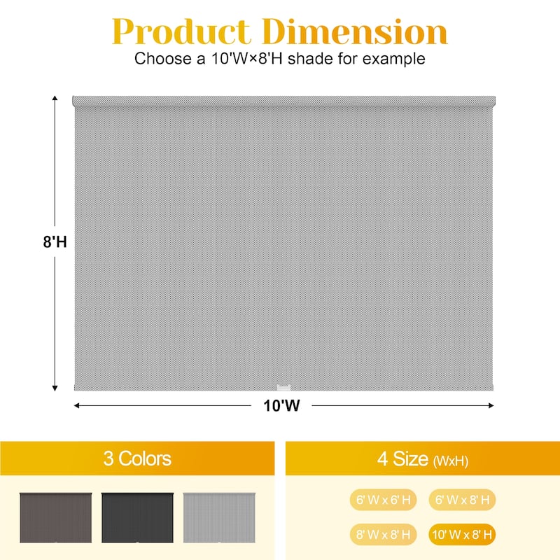 6' x 8' Outdoor Roller Shades