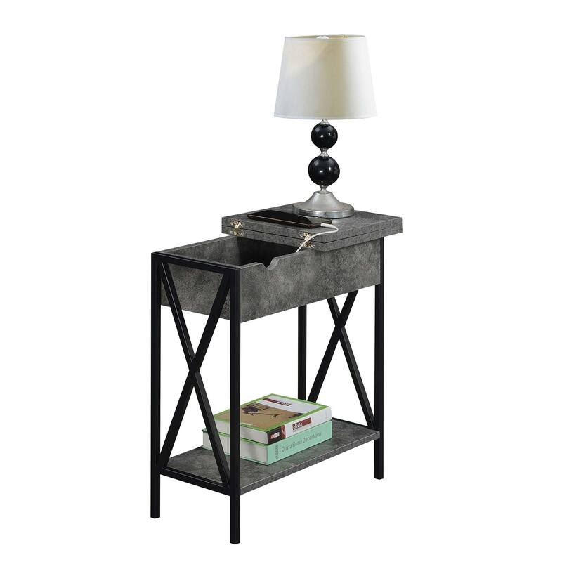 Carbon Loft Ehrlich Flip-top End Table with Charging Station