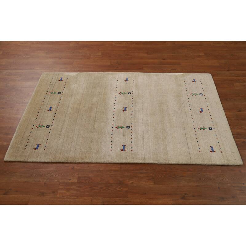 Tribal Gabbeh Indian Foyer Rug Handmade Oriental Silk Carpet - 3'0"x 4'10"