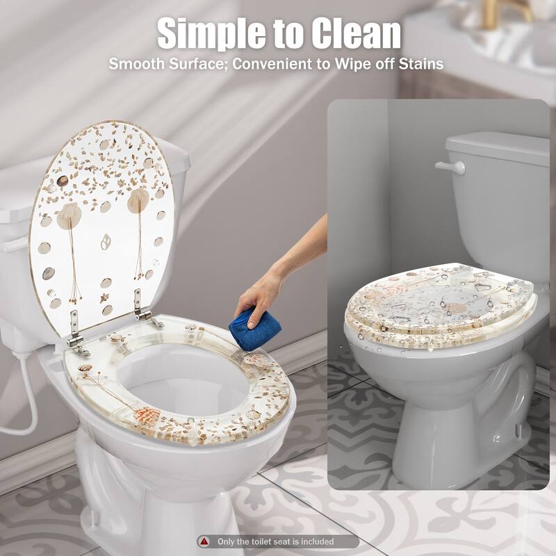 Transparent Resin Shell Polyresin Toilet Seat