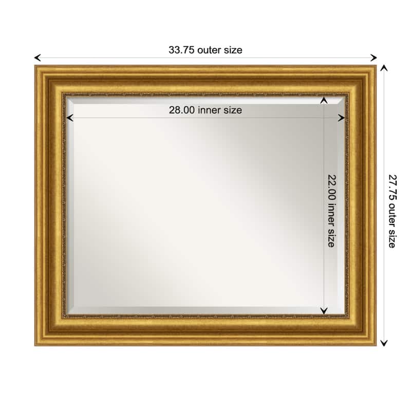 Beveled Wall Mirror - Parlor Gold Frame - Parlor Gold - 33.75 x 27.75-inch